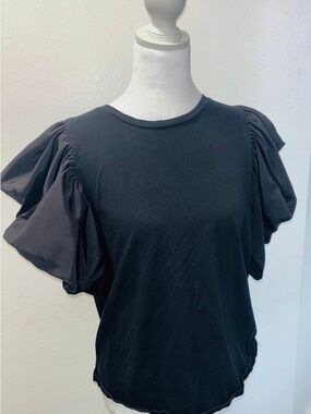 Express Black Puff Sleeve Tee
